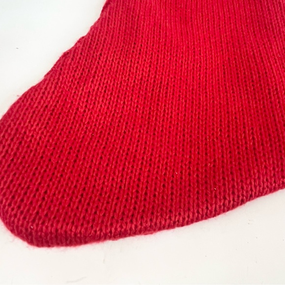 Two Red Knitted Christmas Stocking with S Initial - Picture 6 of 13